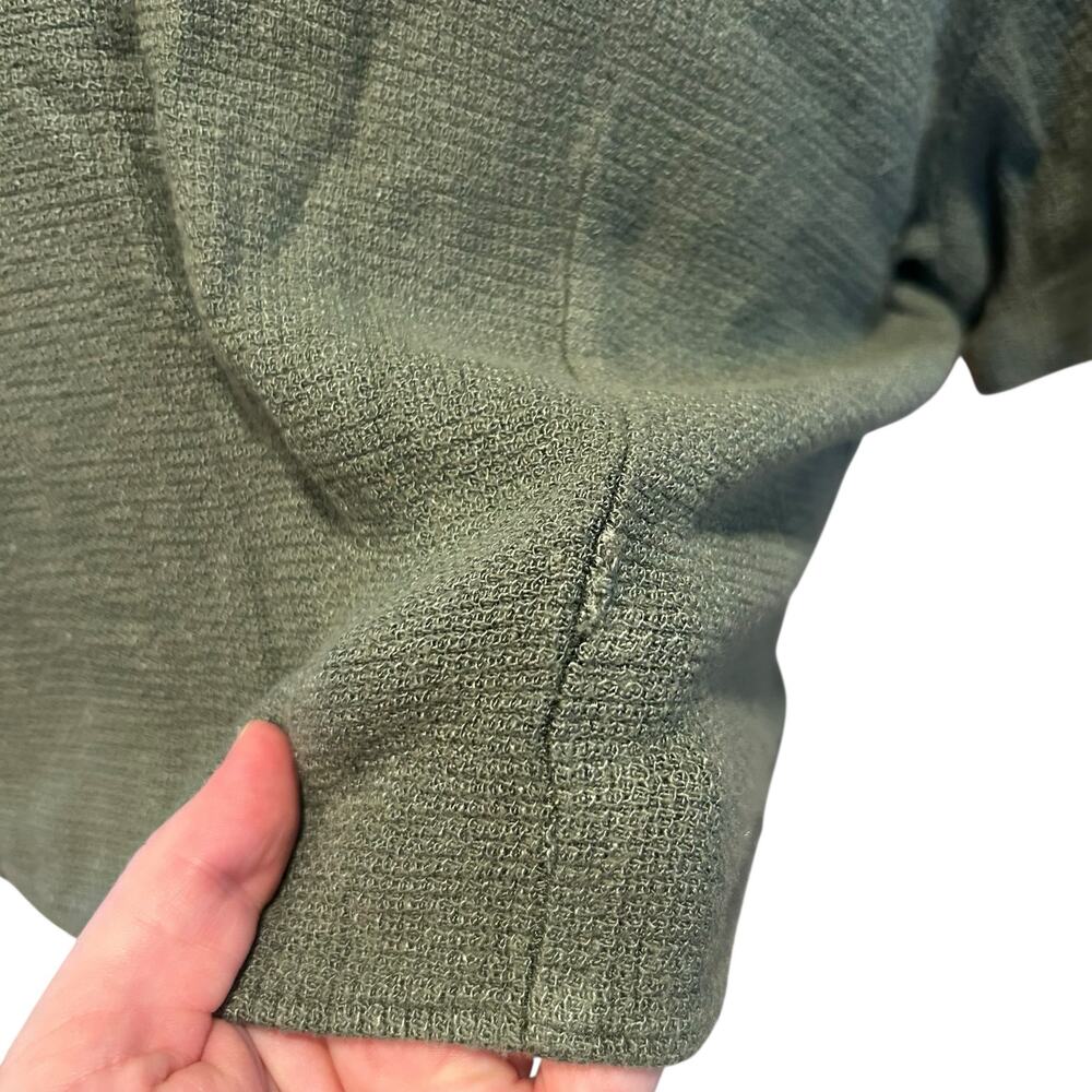 Vintage Green Cropped Button Down Shirt Womens Sz Medium Coastal Cowgirl Cottage - Picture 9 of 16